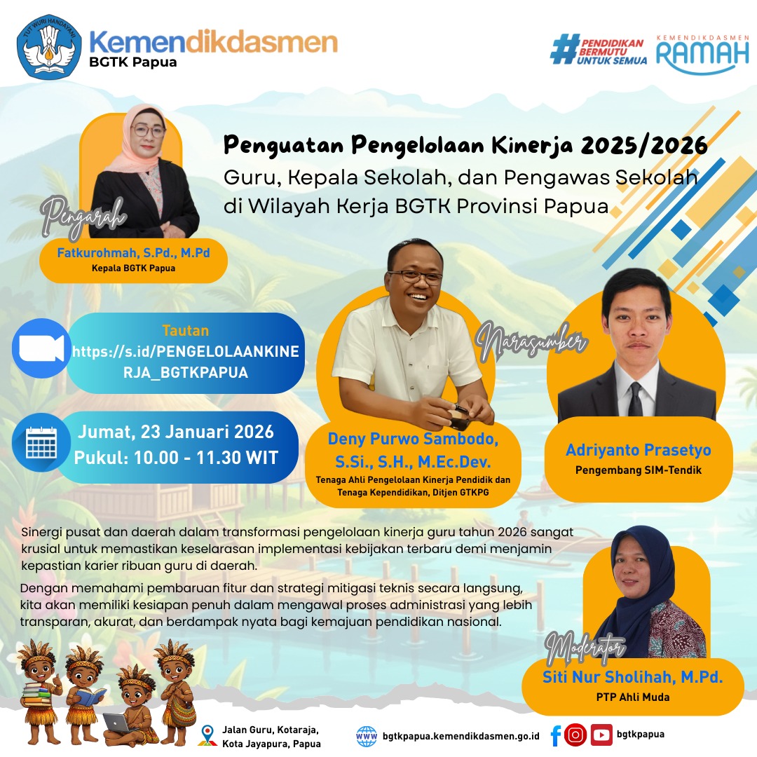 Penguatan Pengelolaan Kinerja Guru, Kepala Sekolah Dan Pengawas Tahun 2026